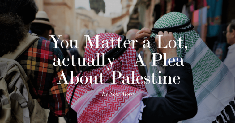 You Matter a Lot, actually – A Plea About Palestine
